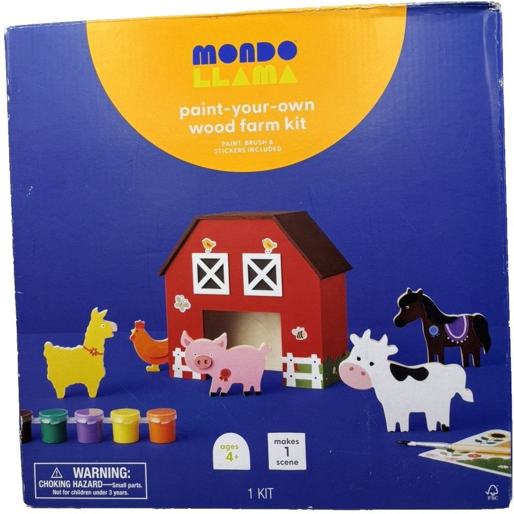 Mondo LLama Paint-Your-Own Wood Farm Kit  STEAM (Arts) New in Box